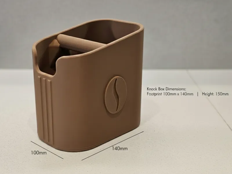Minimalist Espresso Knock Box with Crossbar