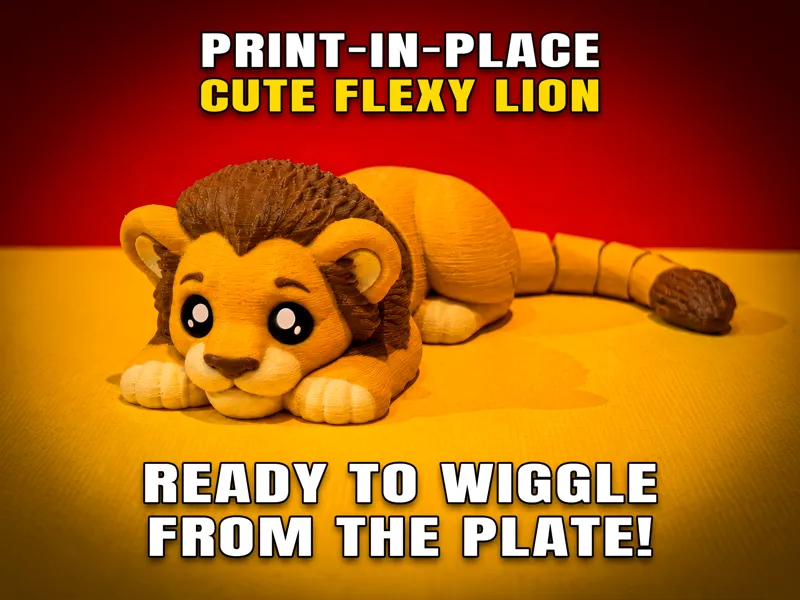 Cute Flexy Lion (Articulated Fidget Toy)