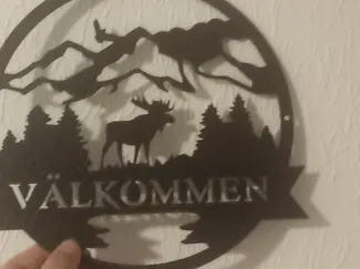 Moose sign welcome in swedish