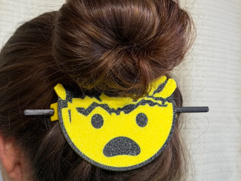 Exploding Head Emoji Hair Clip