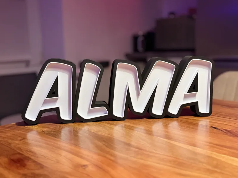Alma LED Namenlampe Lightbox