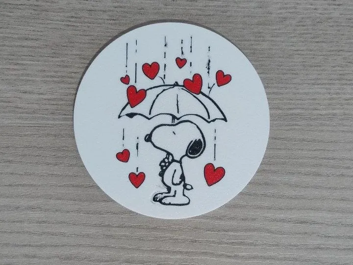Modelo para impresión 3D: Coasters Snoopy / Posavasos Snoopy. Referencia del modelo original.