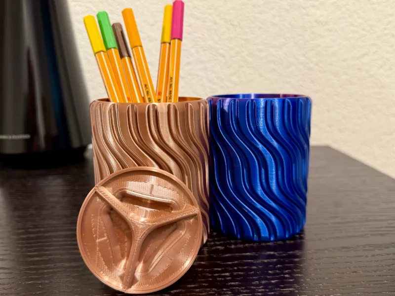 Wave Pen Holder & Jar | Stylish Desk Organizer