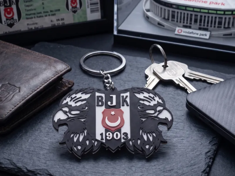 Beşiktaş Çift Kartal Anahtarlık - Keychain - Charm