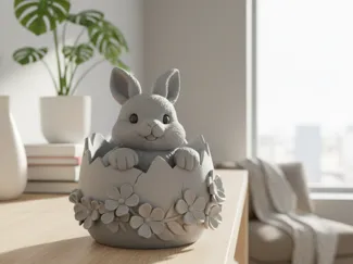 Easter Bunny in cracked egg