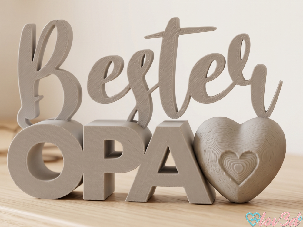 Bester Opa - Elegant Desktop Sign with Heart