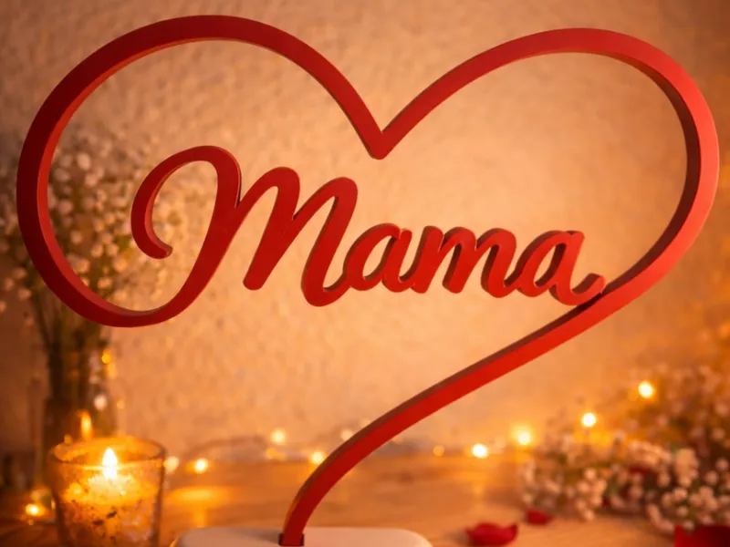 Muttertags Herz "Mama" mit Standfuß