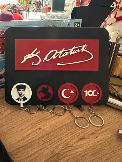 Sammelbares Atatürk-Signatur-Schlüsselanhänger-Set, dekoratives Geschenk