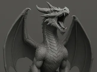 Drache auf Felsen