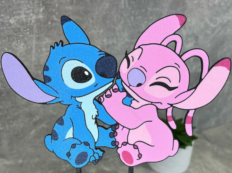 Stitch and Angel Cake Topper AMS