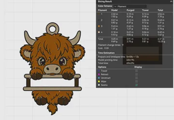 Accesorio para sujetar ligas de cabello: Highland Cow Hair Tie Holder Keychain — vista de referencia 4