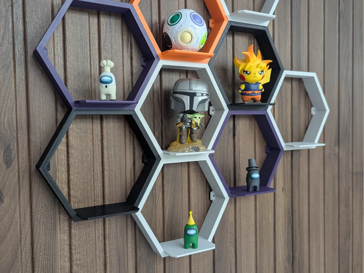 Hexagon Display Shelf - Free 3D Print Model - MakerWorld