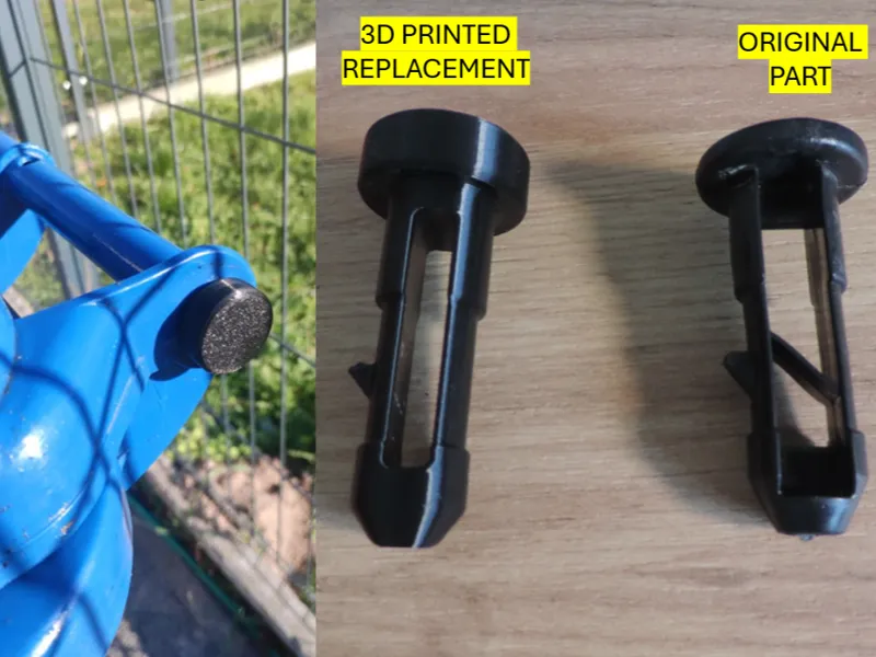 Plastic retaining pin for waste bin cover