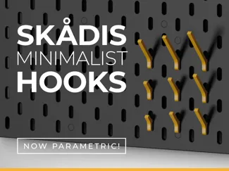 IKEA Skadis Minimalist Hooks [PARAMETRIC]