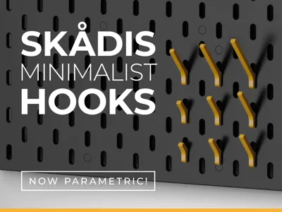 IKEA Skadis Minimalist Hooks [PARAMETRIC]