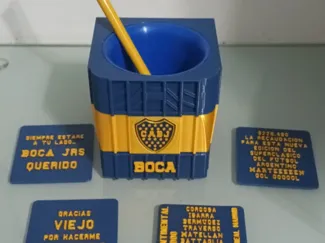 Mate bombonera boca juniors con placas de frases