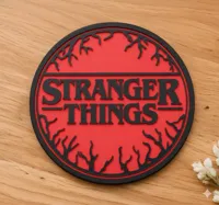 A colored coaster with a flat base [RED BACKGROUND] - AMS