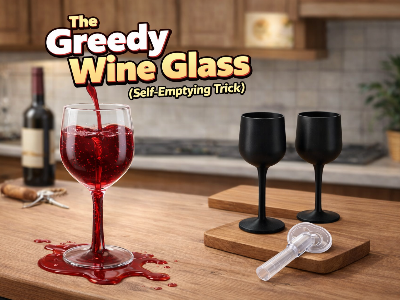 The Greedy Wine Glass (Self-Emptying Trick)