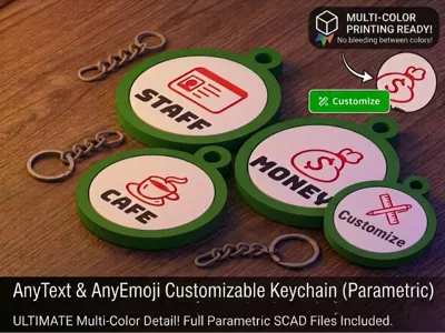 AnyText & AnyEmoji Customizable Keychain