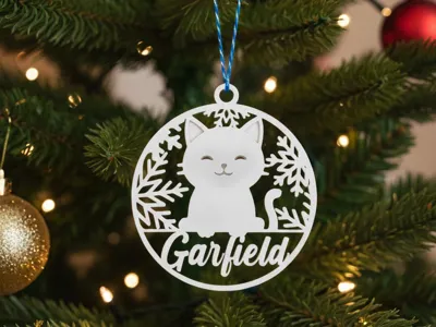 Christmas Kitten Ornament Personalize for Your Pet