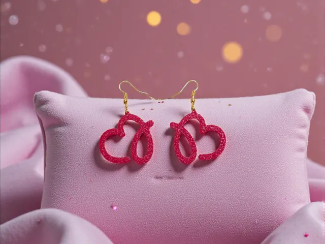 Atypical heart earrings