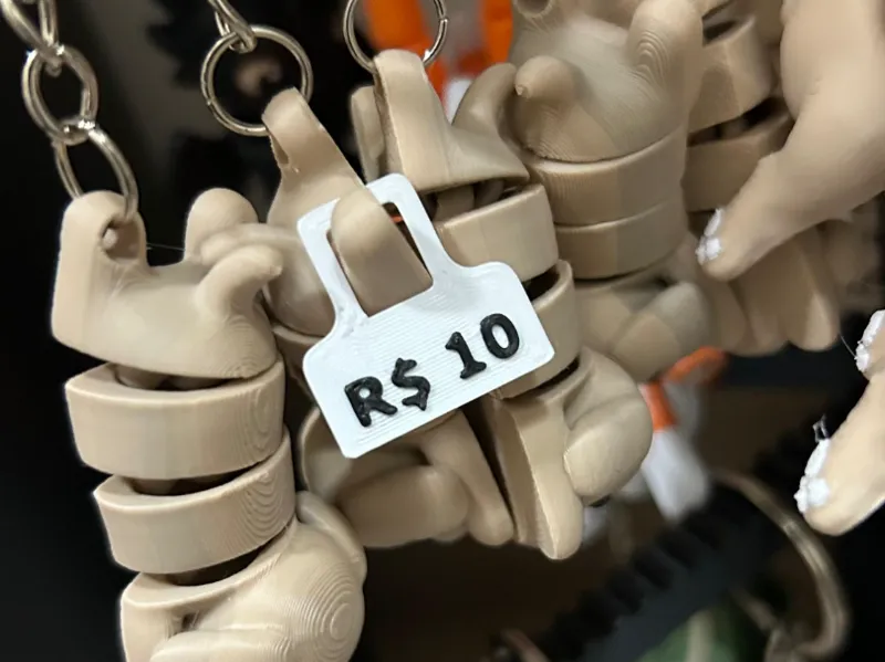 Plaquinha de preço para chaveiros