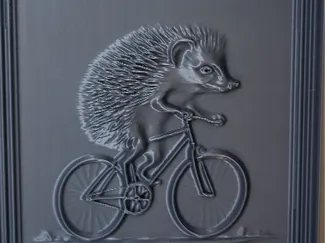 Cycling hedgehog Sculpture