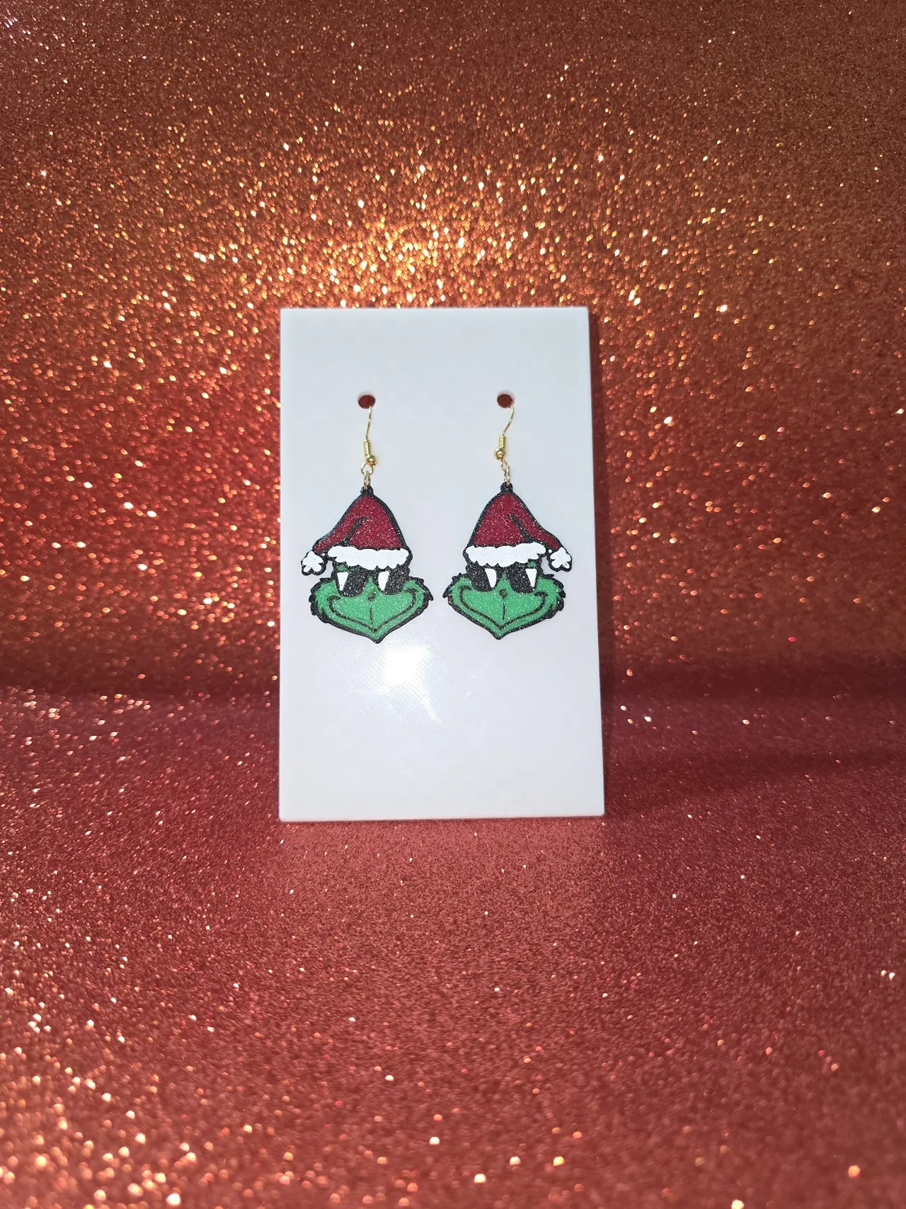 Cool Grinch earrings view 2