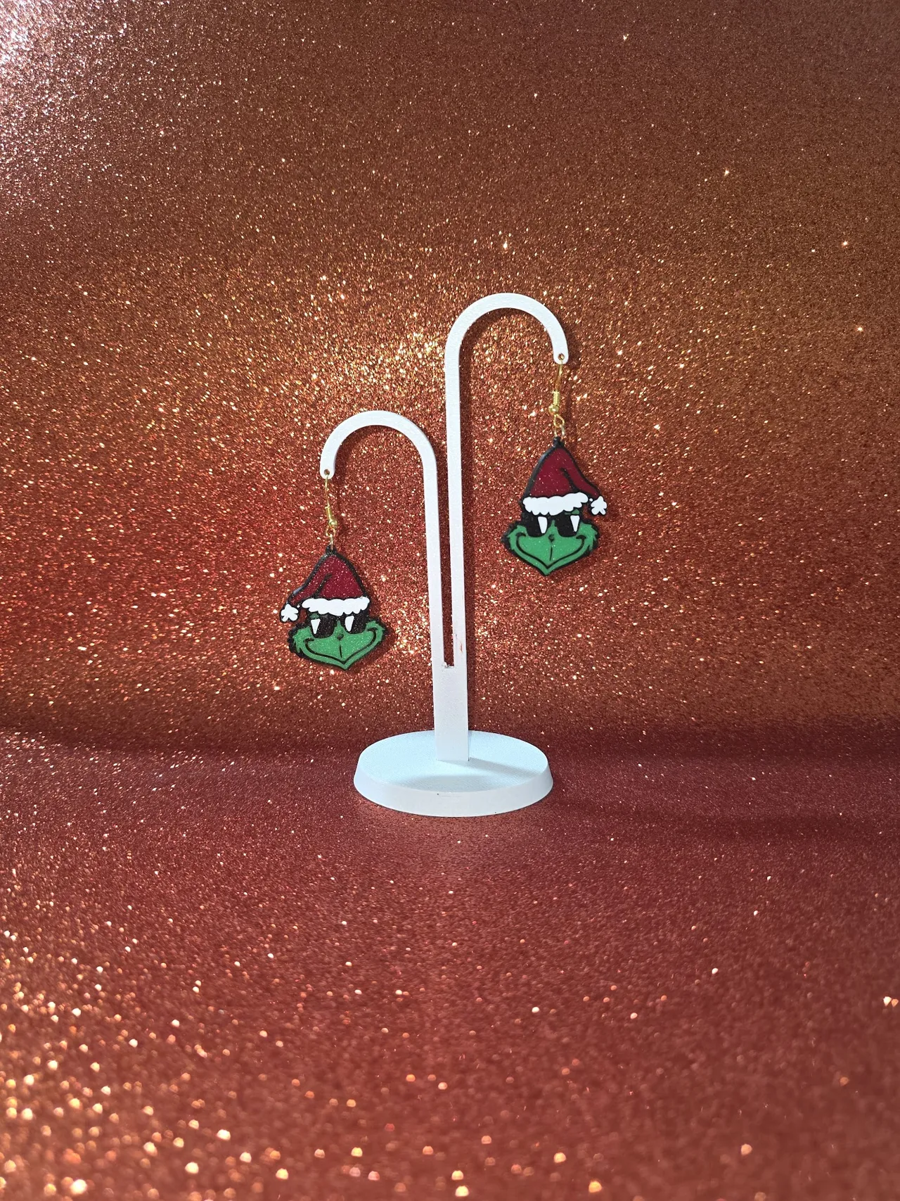 Cool Grinch earrings view 3