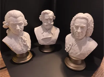 Sculptural bust staute Mozart Bach Beethoven Verdi