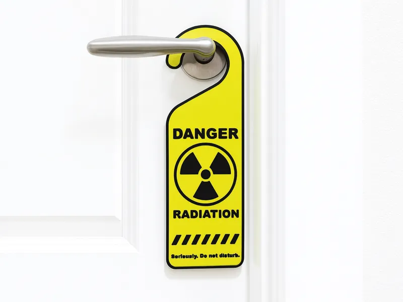 Danger Radiation - Do not disturb door sign