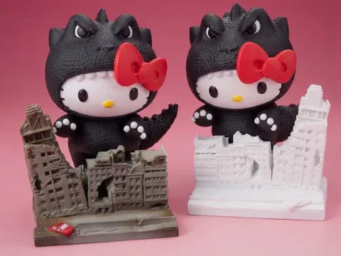 Soporte: Hello Kitty x Godzilla Phone & iPad Holder Stand — referencia de MakerWorld