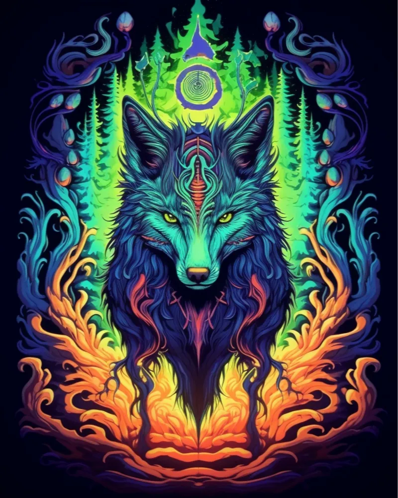 Wolf Glow in Forest (HueForge 4 colour)