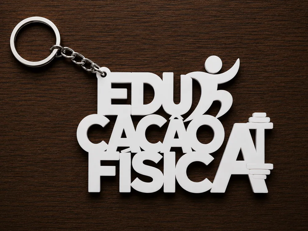 Llavero: Chaveiro Educação Física - Acessório Profissional. Referencia del modelo original.