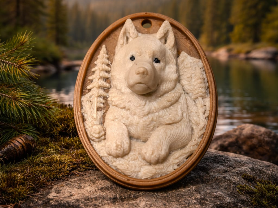 Schäferhund 3D Relief Schlüsselanhänger 