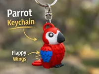 Scarlet Macaw with Keychain
