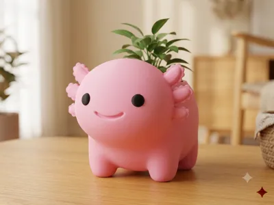Cute Axolotl Planter Pot