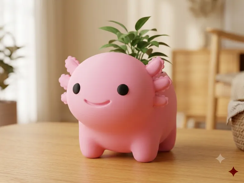 Cute Axolotl Planter Pot