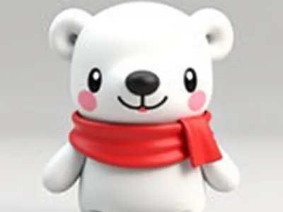 Christmas polar bear with red scarf (Coca-Cola)