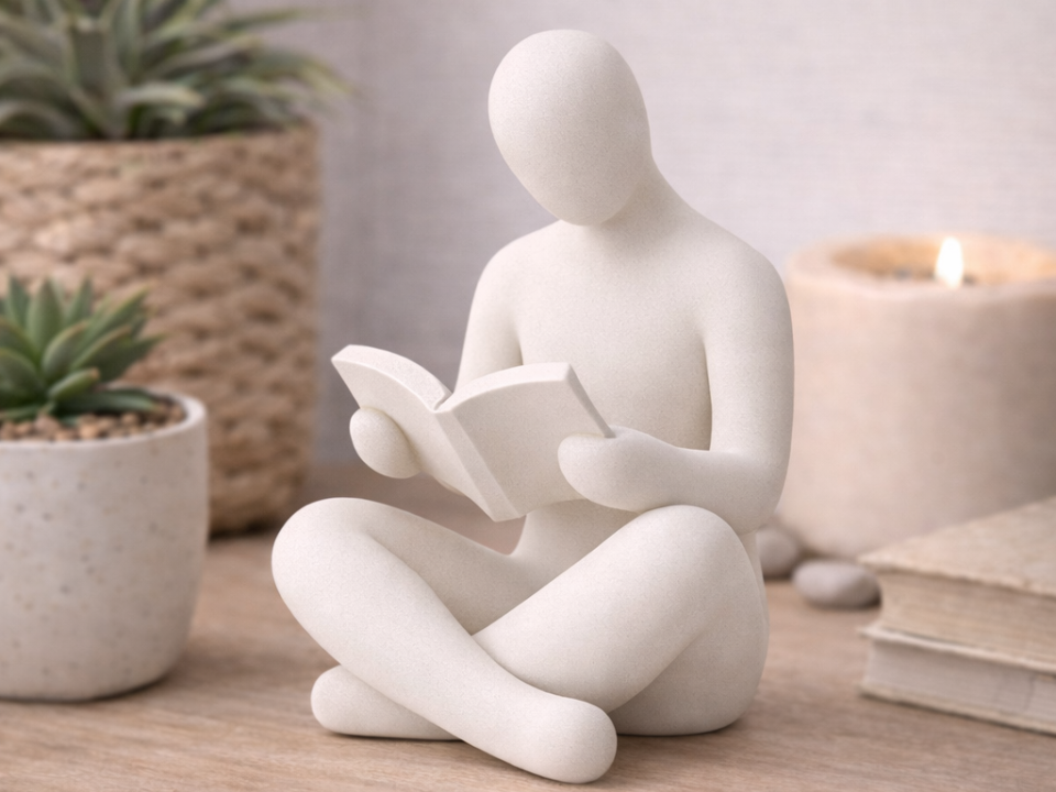 Abstract Reading Person – Minimalist Modern 