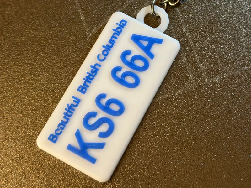BC Canada license plate key chain