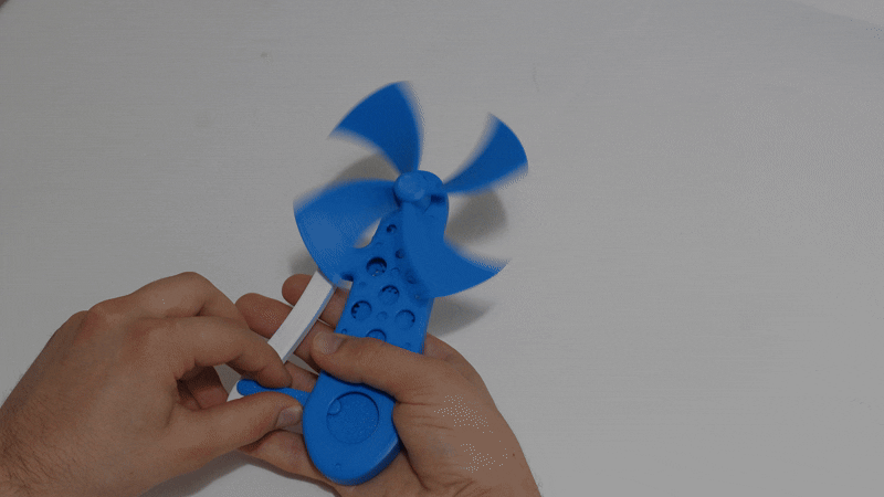 mechanischer Handventilator vollständig gedruckt
