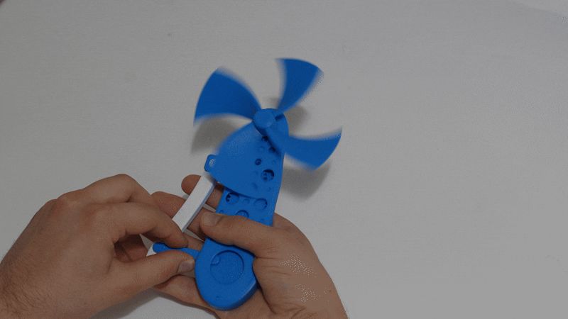 mechanischer Handventilator vollständig gedruckt