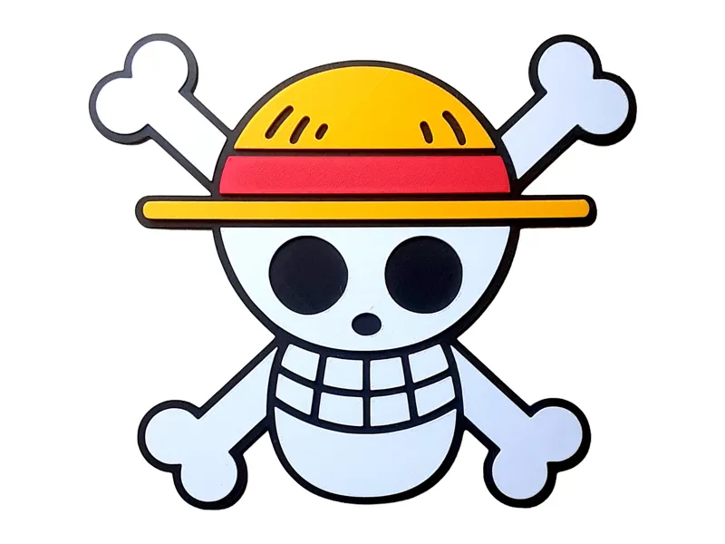 One Piece Logo 2D Wall Art Luffy Jolly Roger Decor