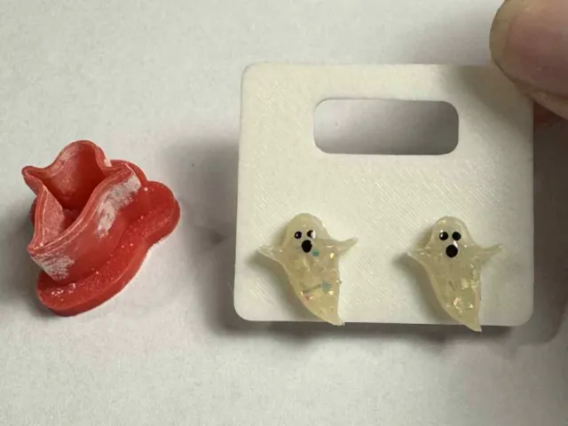 Ghostie earring stud polymer clay cutter