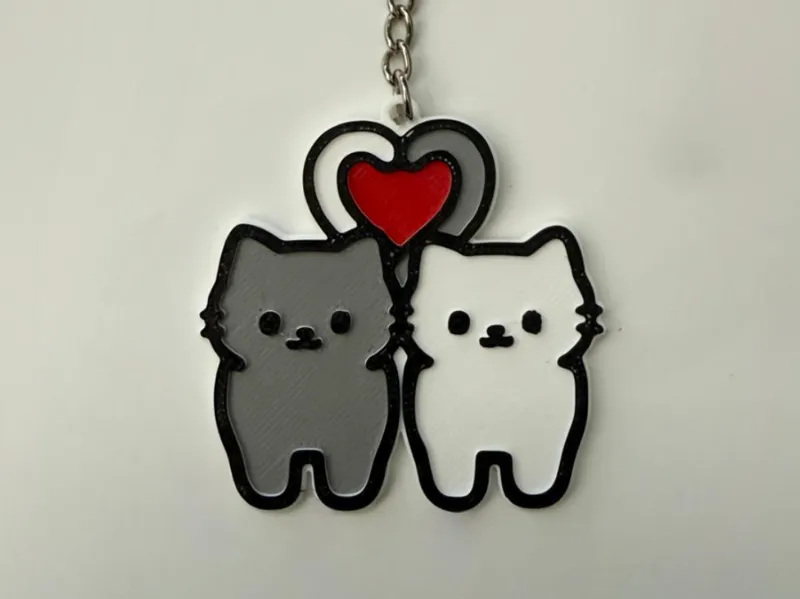 Lover Cats Keychain