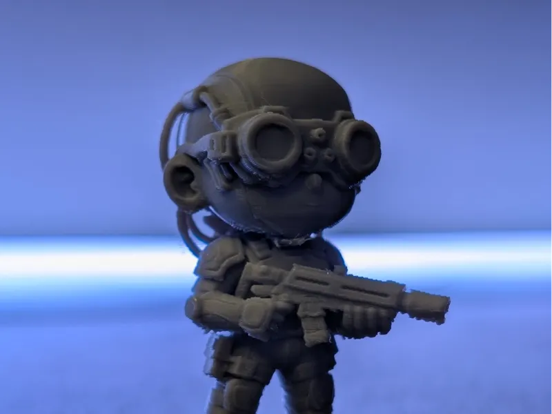 Chibi Cyberpunk Gunner Figurine