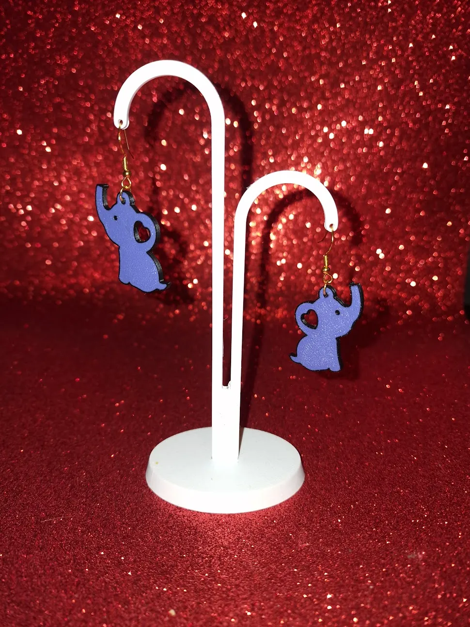 Baby elephant love earrings view 3