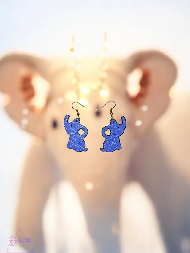 Baby elephant love earrings