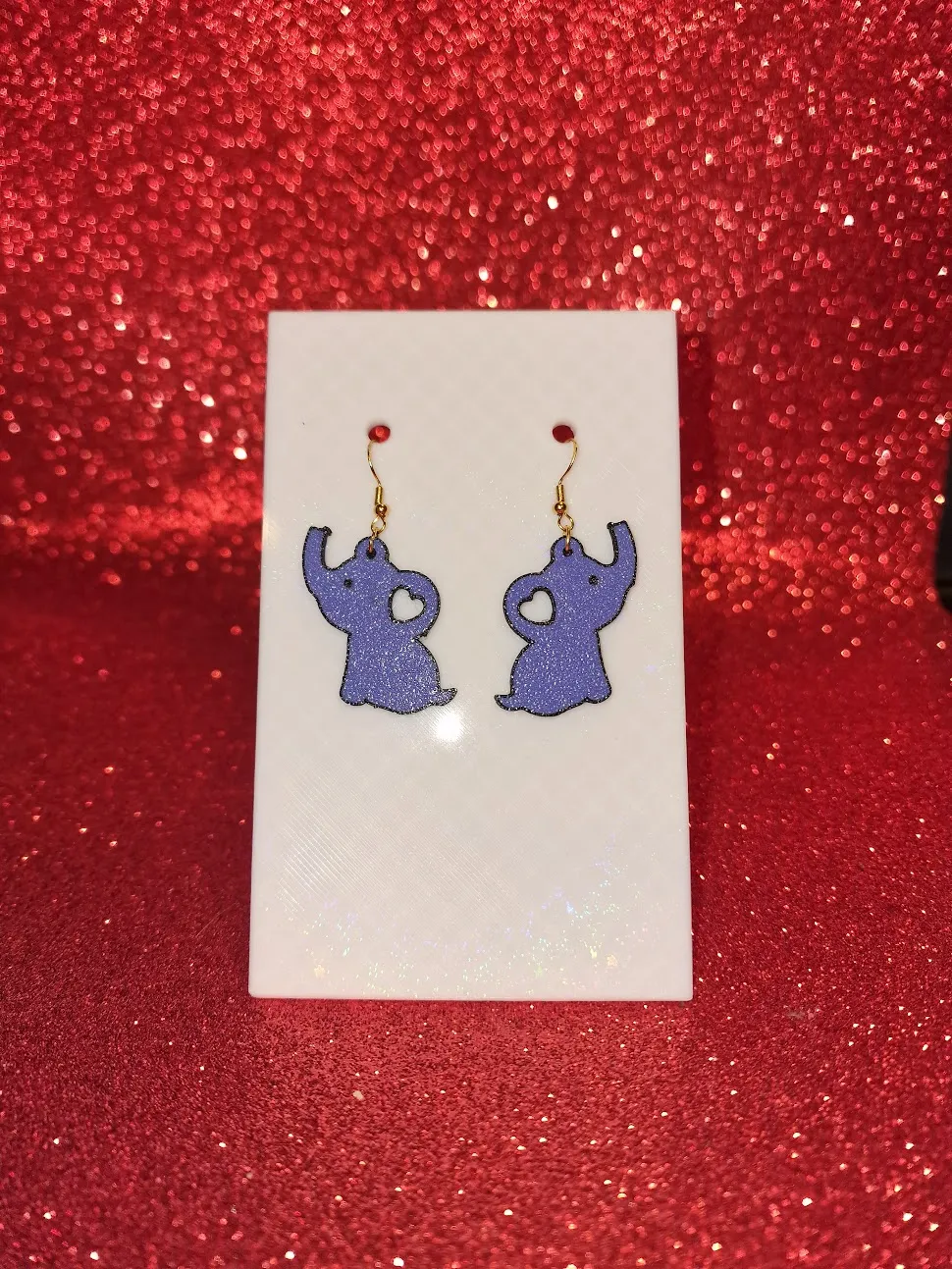 Baby elephant love earrings view 2